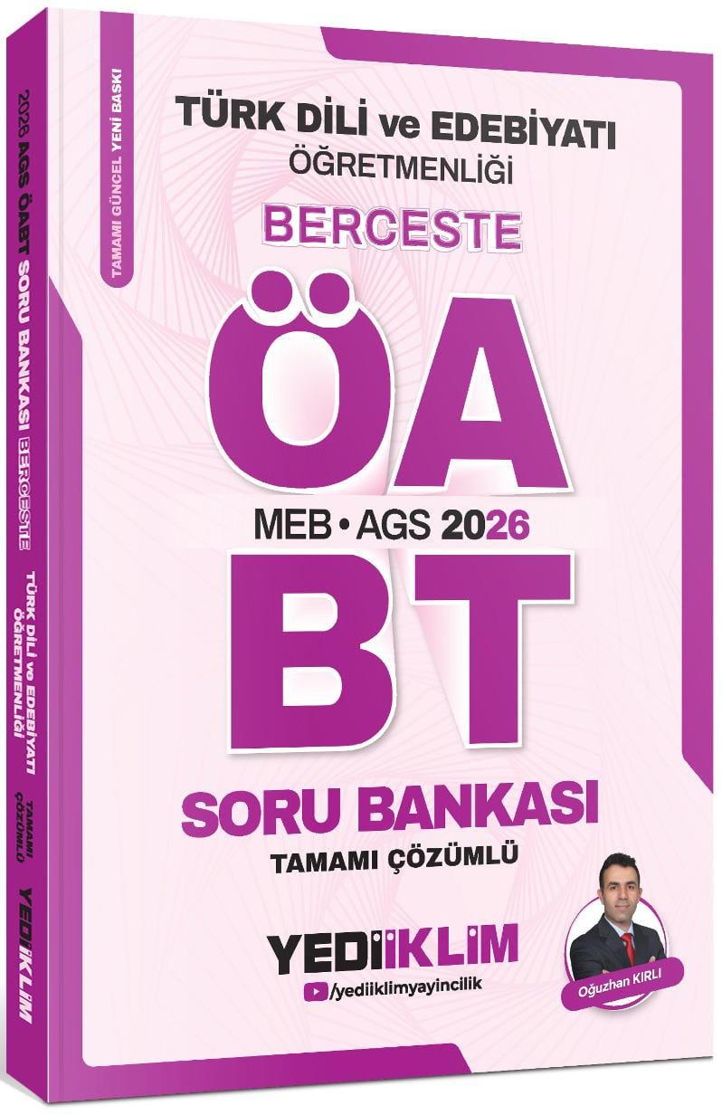 Yediiklim 2026 MEB AGS ÖABT Türk Dili Ve Edebiyatı Öğretmenliği Berceste Tamamı Çözümlü Soru Bankası