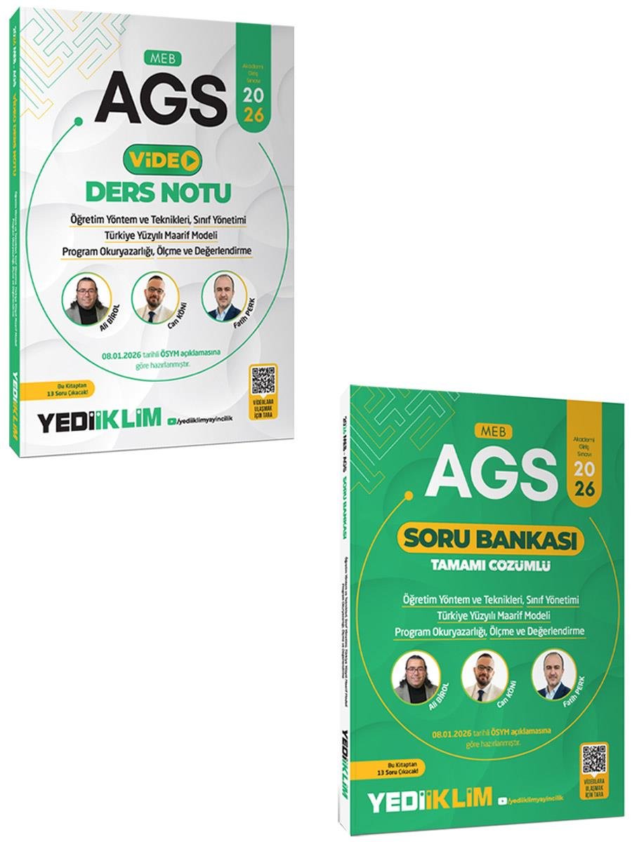 Yediiklim 2026 MEB AGS ÖYT Sınıf Yönetimi TYMM Program Okuryazarlığı Ölçme ve Değerlendirme Konu ve Soru Seti