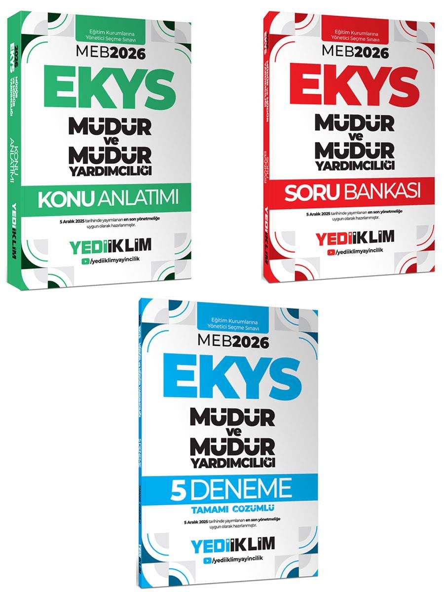 Yediiklim 2026 MEB EKYS Müdür Ve Müdür Yardımcılığı Konu+Soru+Deneme Seti