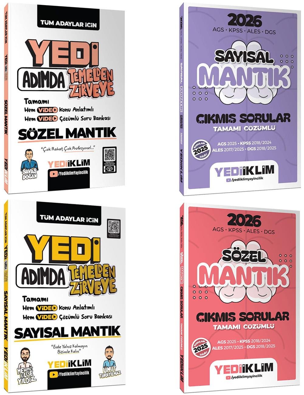 Yediiklim 2026 Tüm Adaylar İçin Sayısal-Sözel Mantık Sorular Seti 4 Kitap