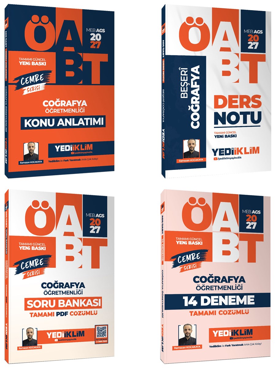 Yediiklim 2027 MEB AGS ÖABT Coğrafya Öğretmenliği Ders Notu+Konu+Soru+Deneme Seti