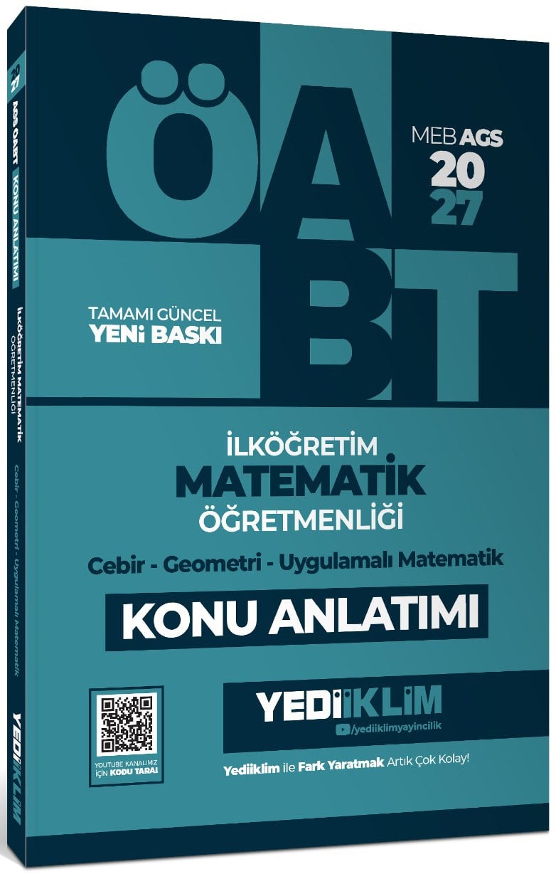 Yediiklim 2027 MEB AGS ÖABT İlköğretim Matematik Öğretmenliği Cebir Geometri Uygulamalı Matematik Konu Anlatımı