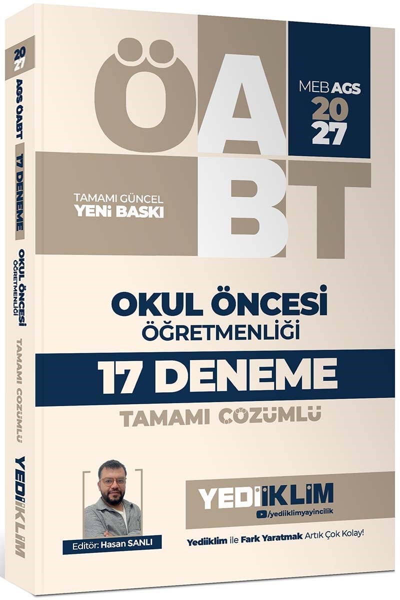 Yediiklim 2027 MEB AGS ÖABT Okul Öncesi Öğretmenliği Tamamı Çözümlü 17 Deneme Hasan Sanlı