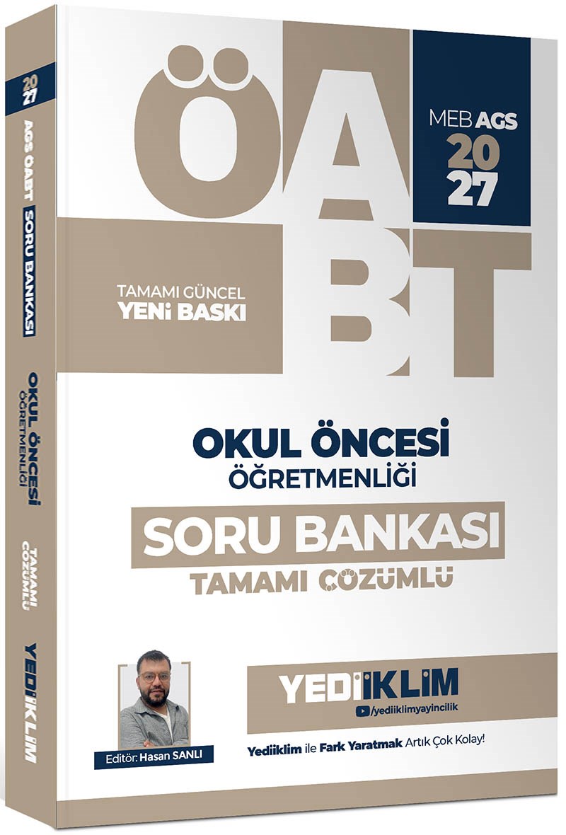 Yediiklim 2027 MEB AGS ÖABT Okul Öncesi Öğretmenliği Tamamı Çözümlü Soru Bankası
