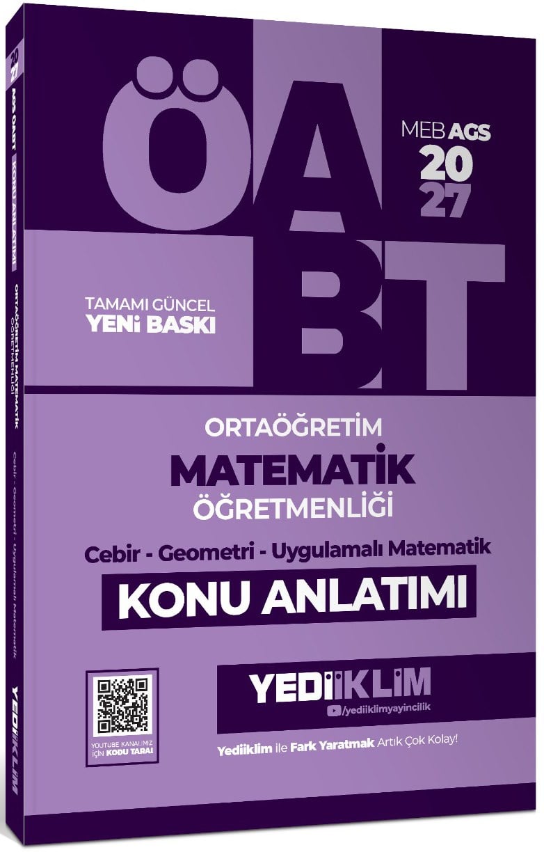 Yediiklim 2027 MEB AGS ÖABT Ortaöğretim Matematik Öğretmenliği Cebir Geometri Uygulamalı Matematik Konu Anlatım