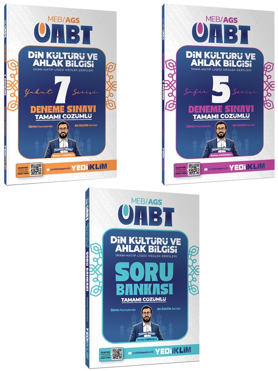 Yediiklim 2027 MEB AGS ÖABT Safir 5 Deneme+Yakut 7 Deneme+Soru Bankası Seti 3 Kitap