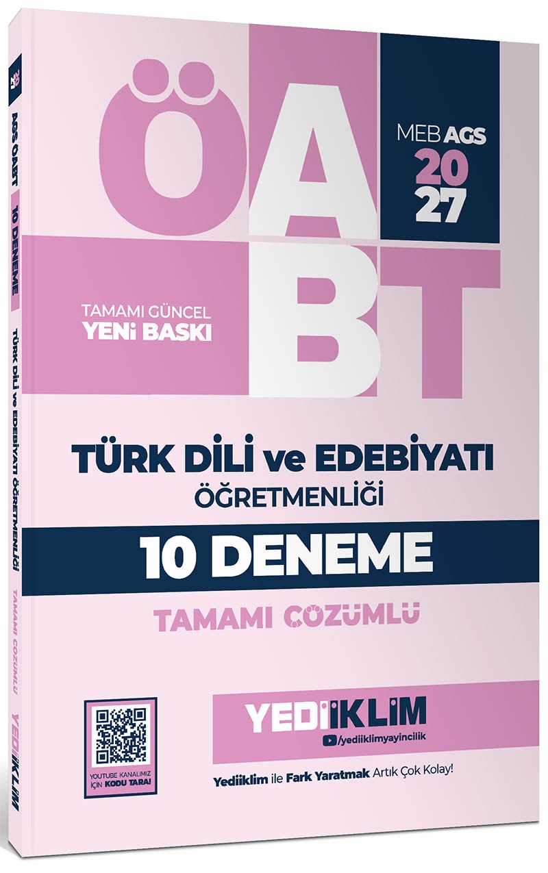Yediiklim 2027 MEB AGS ÖABT Türk Dili ve Edebiyatı Öğretmenliği Tamamı Çözümlü 10 Deneme