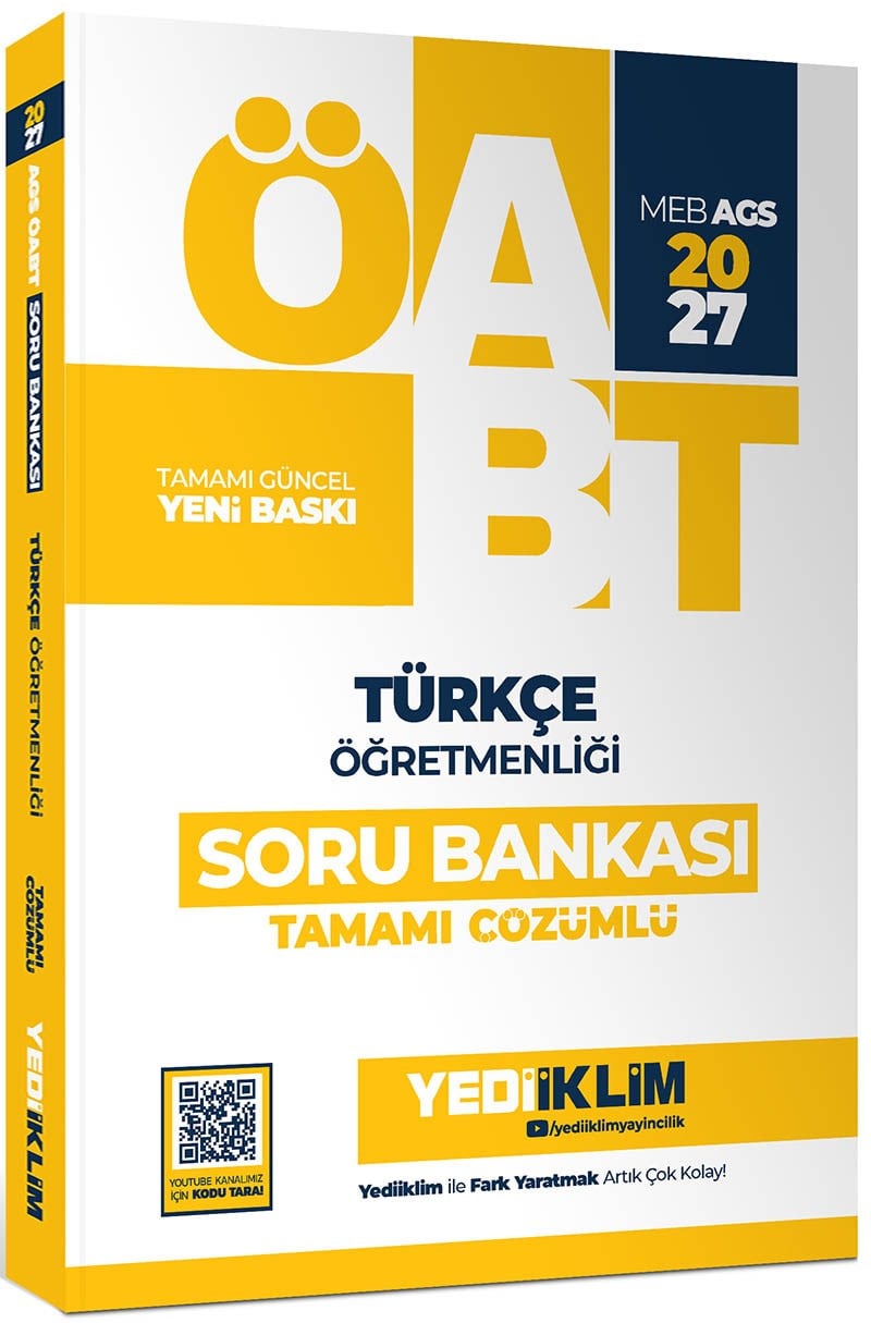 Yediiklim 2027 MEB AGS ÖABT Türkçe Öğretmenliği Tamamı Çözümlü Soru Bankası