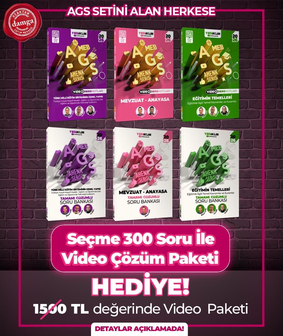 Yediiklim Ahenk Serisi MEB AGS 6 Kitaplık Set(Mevzuat-Eğitim)+ Damga Uzem 300 Soru Hediye Paketi