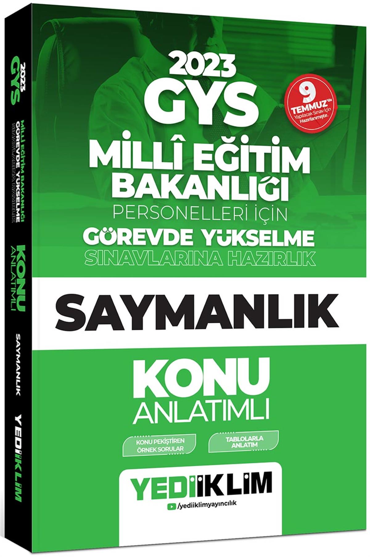 Yediiklim KPSS 2023 GYS Millî Eğitim Bakanlığı Personelleri İçin Görevde Yükselme Saymanlık Konu Anlatımlı