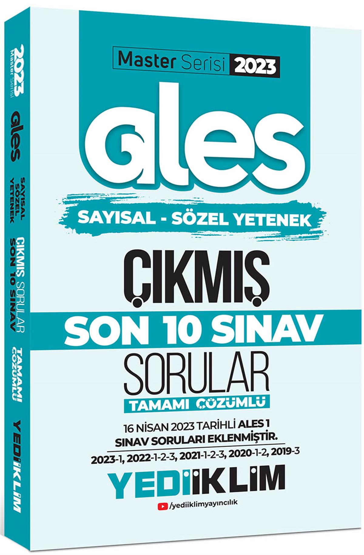 Yediiklim Master Serisi 2023 ALES Sayısal-Sözel Yetenek Son 10 Sınav Tamamı Çözümlü ALES-1 Dahil