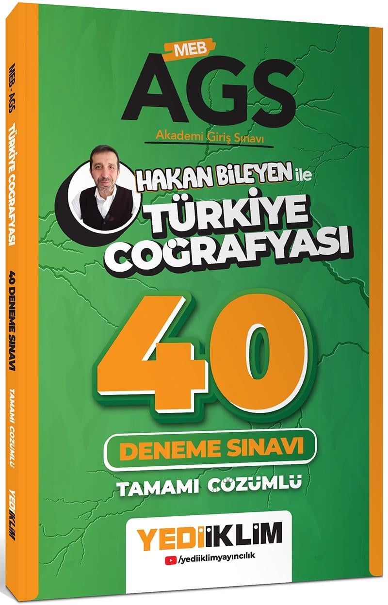 Yediiklim MEB AGS Hakan Bileyen ile Türkiye Coğrafyası Tamamı Çözümlü 40 Deneme Sınavı