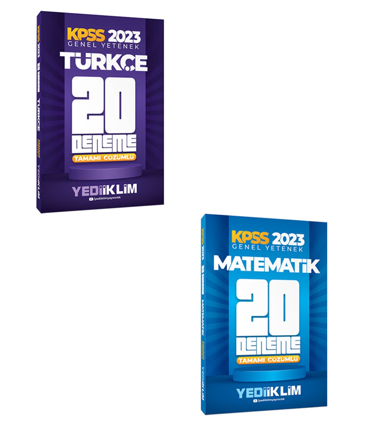Yediiklim Yayınları 2023 KPSS Genel YetenekTürkçe-Matematik Tamamı Çözümlü 20 Deneme Seti 