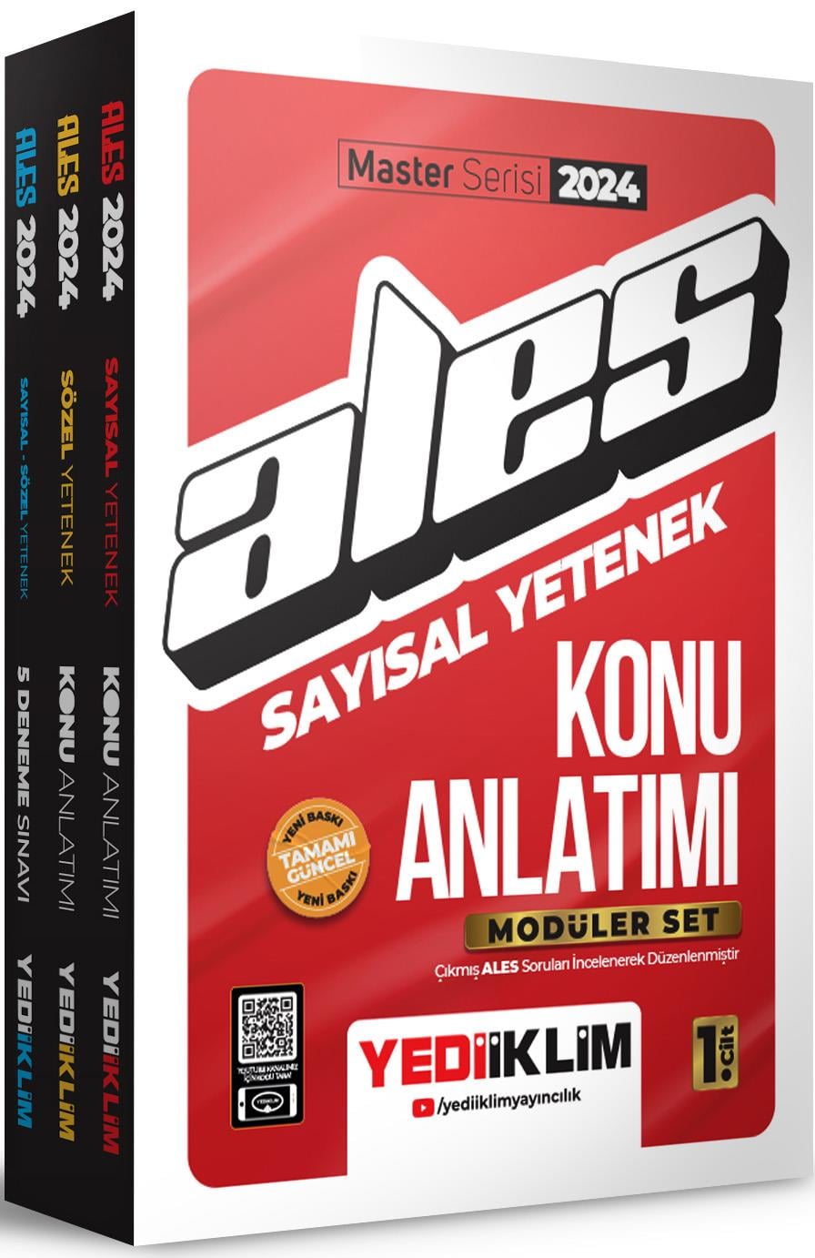Yediiklim Yayınları 2024 Ales Sayısal Yetenek Konu Anlatımı Modüler Set 3 Cilt