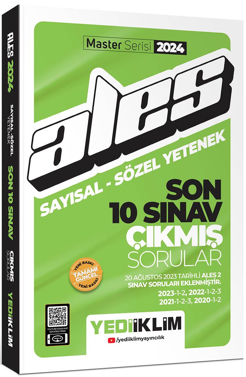 Yediiklim Yayınları 2024 Ales Sayısal Sözel Yetenek Son 10 Sınav Çıkmış Sorular