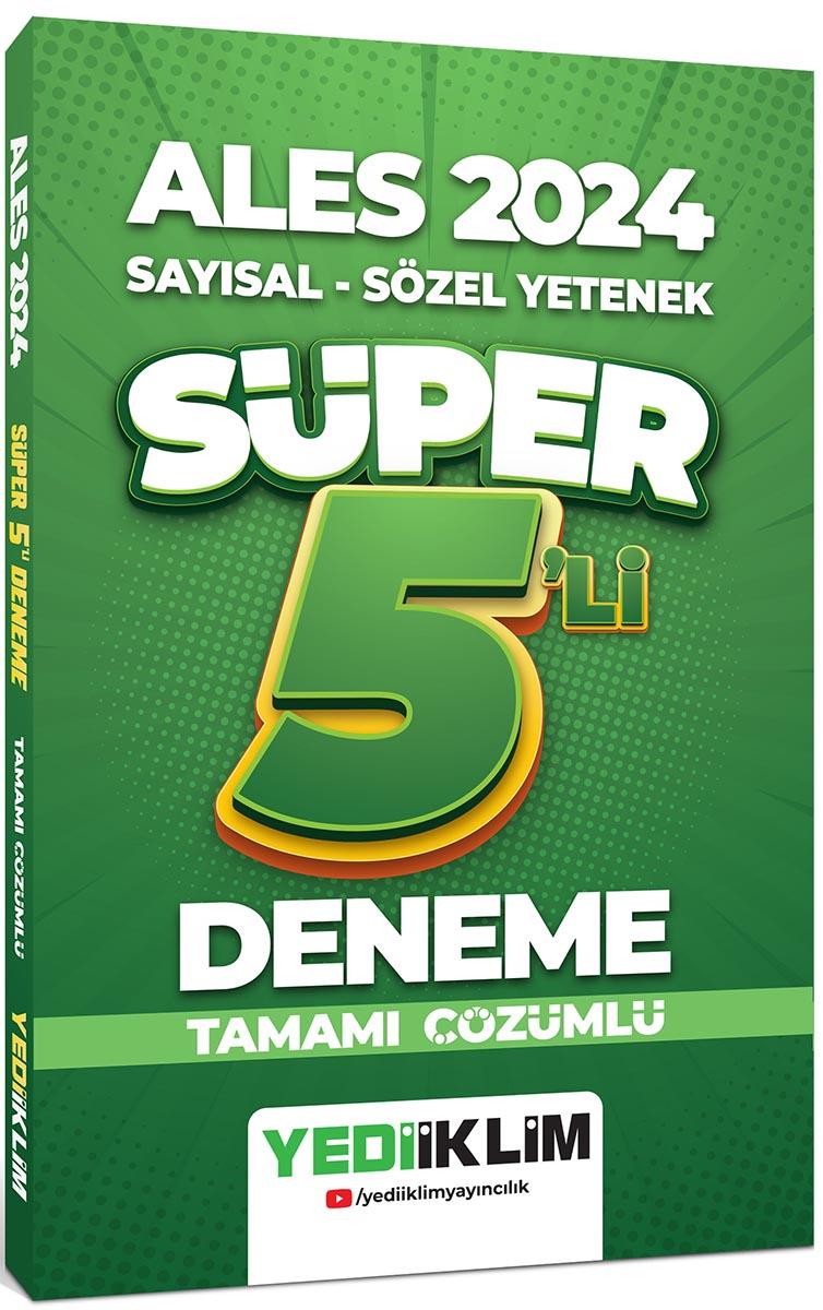 Yediiklim Yayınları 2024 Ales Sayısal Sözel Tamamı Çözümlü Süper 5 li Deneme