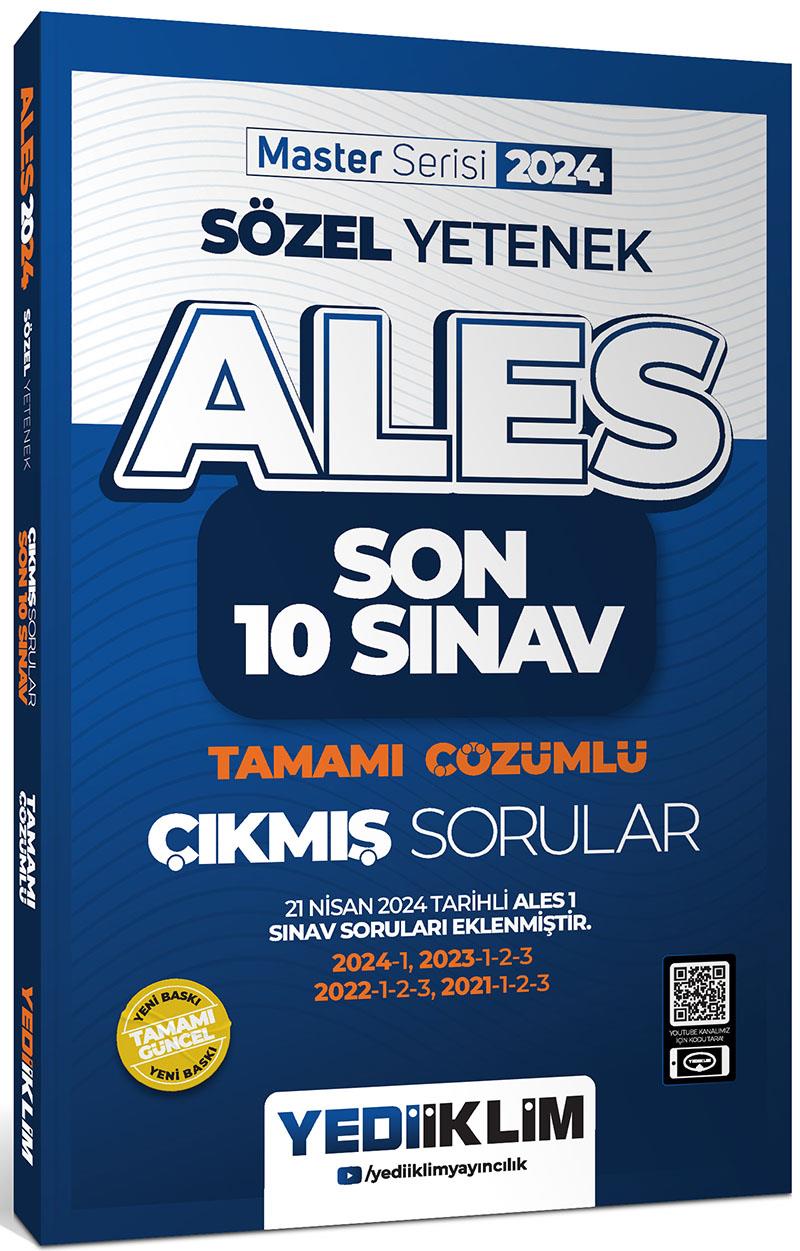 Yediiklim Yayınları 2024 ALES Sözel Yetenek Son 10 Sınav Tamamı Çözümlü  Çıkmış Sorular