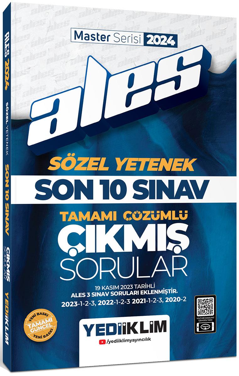 Yediiklim Yayınları 2024 ALES Sözel Yetenek Son 10 Sınav Tamamı Çözümlü Çıkmış Sorular