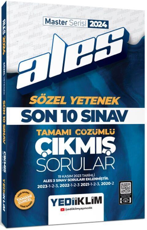 Yediiklim Yayınları 2024 ALES Sözel Yetenek Son 10 Sınav Tamamı Çözümlü Çıkmış Sorular