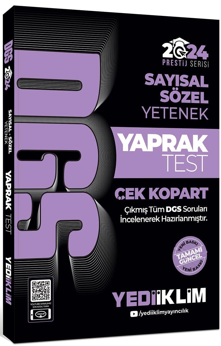 Yediiklim Yayınları 2024 DGS Sayısal-Sözel Yetenek Çek Kopart Yaprak Test