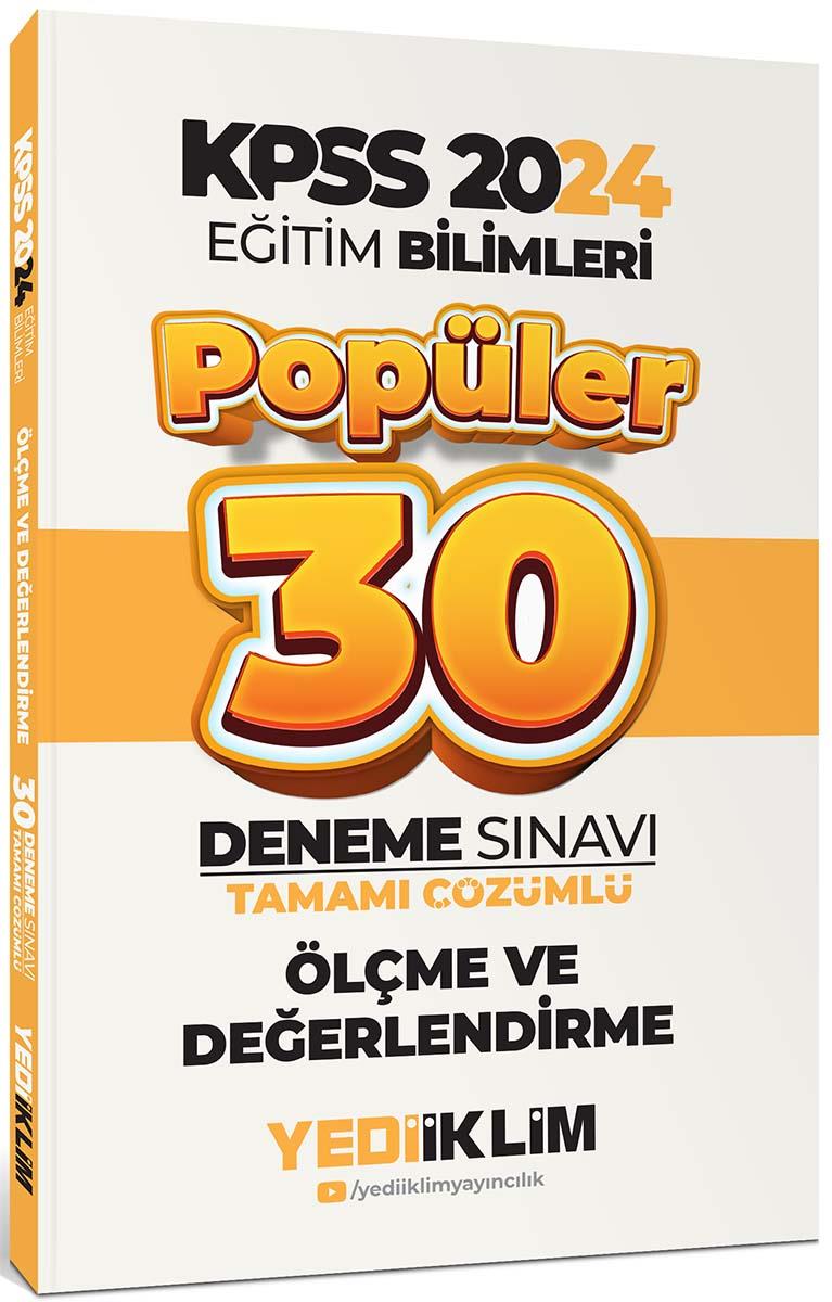 Yediiklim Yayınları 2024 Eğitim Bilimleri Ölçme ve Değerlendirme Popüler Tamamı Çözümlü 30 Deneme