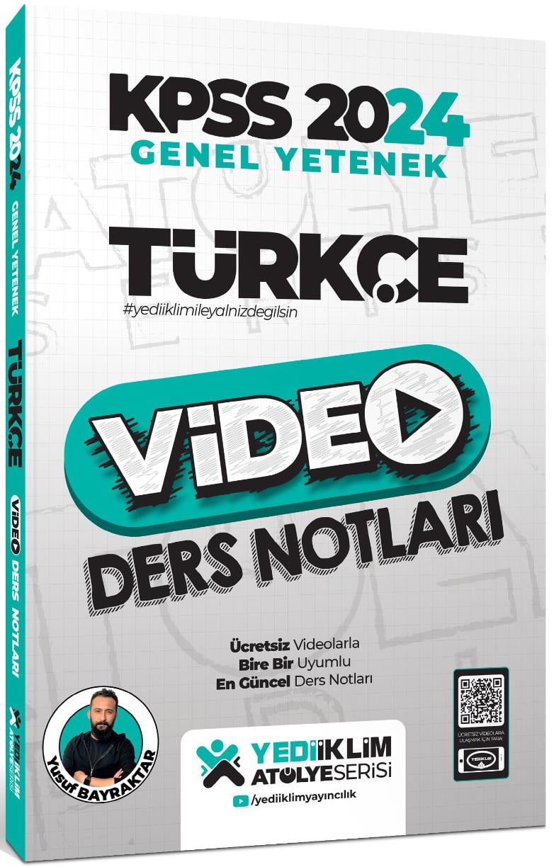 Yediiklim Yayınları 2024 Kpss Atölye Serisi Türkçe Video Ders Notları