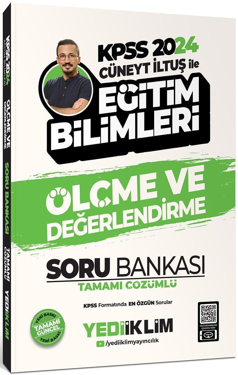 Yediiklim Yayınları 2024 KPSS Cüneyt İLTÜŞ İle Eğitim Bilimleri Ölçme Ve Değerlendirme Tamamı Çözümlü Soru Bankası
