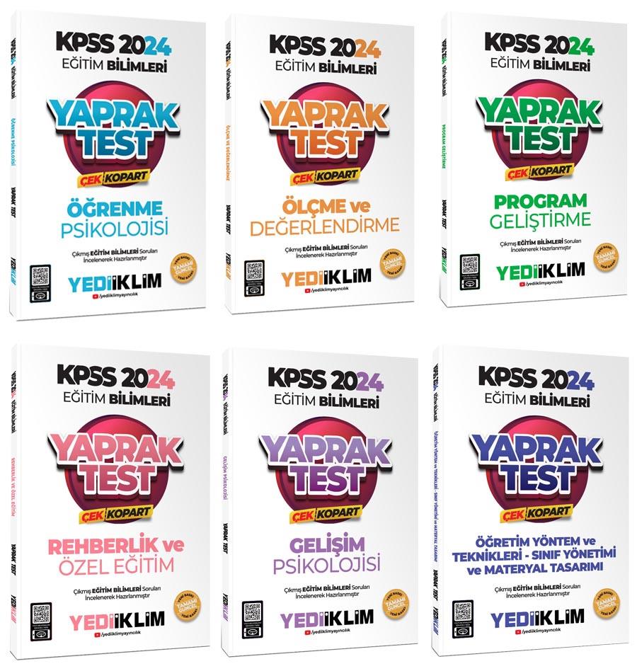 Yediiklim Yayınları 2024 KPSS Eğitim Bilimleri Çek Kopart Yaprak Test Seti 6 Kitap
