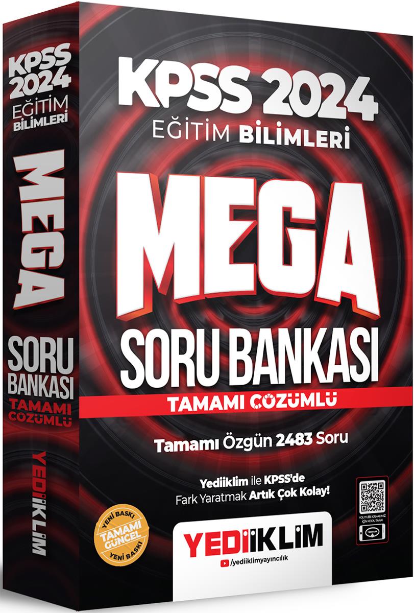Yediiklim Yayınları 2024 KPSS Eğitim Bilimleri Mega Tamamı Çözümlü Soru Bankası