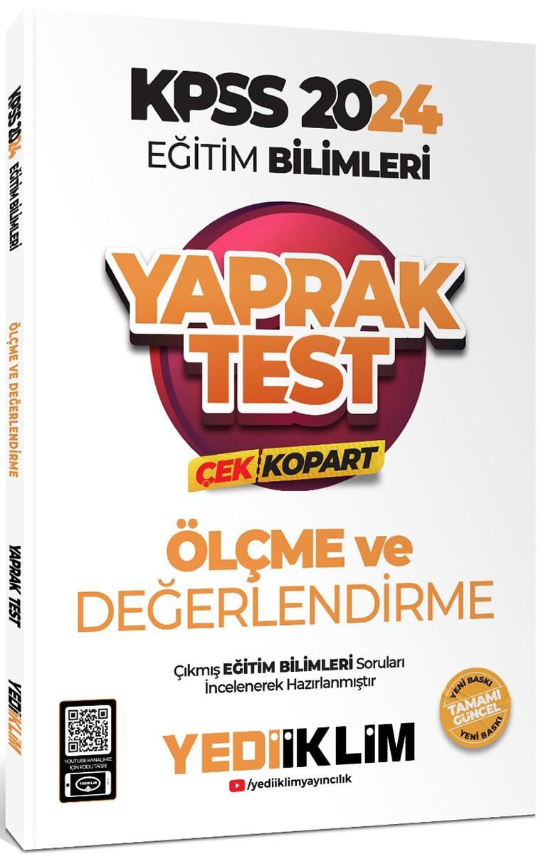 Yediiklim Yayınları 2024 KPSS Eğitim Bilimleri Ölçe ve Değerlendirme Çek Kopart Yaprak Test
