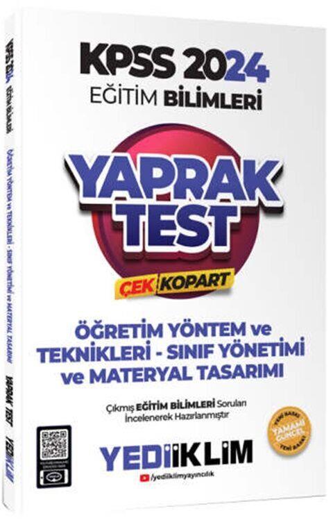 Yediiklim Yayınları 2024 KPSS Eğitim Bilimleri Öğretim Yöntem ve Teknikleri Çek Kopart Yaprak Test