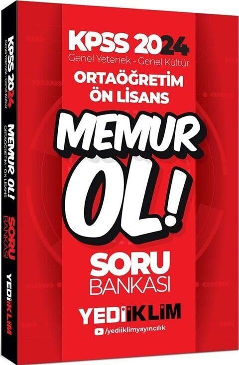 Yediiklim Yayınları 2024 KPSS Genel Yetenek Genel Kültür Ortaöğretim Ön Lisans Memur Ol Soru Bankası