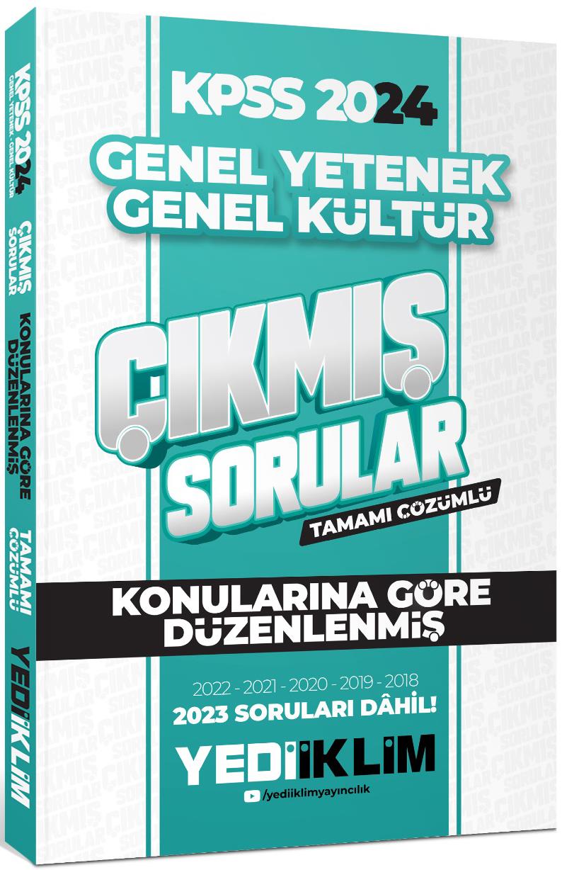 Yediiklim Yayınları 2024 KPSS Lisans Genel Yetenek Genel Kültür Konularına Göre Tamamı Çözümlü Çıkmış Sorular