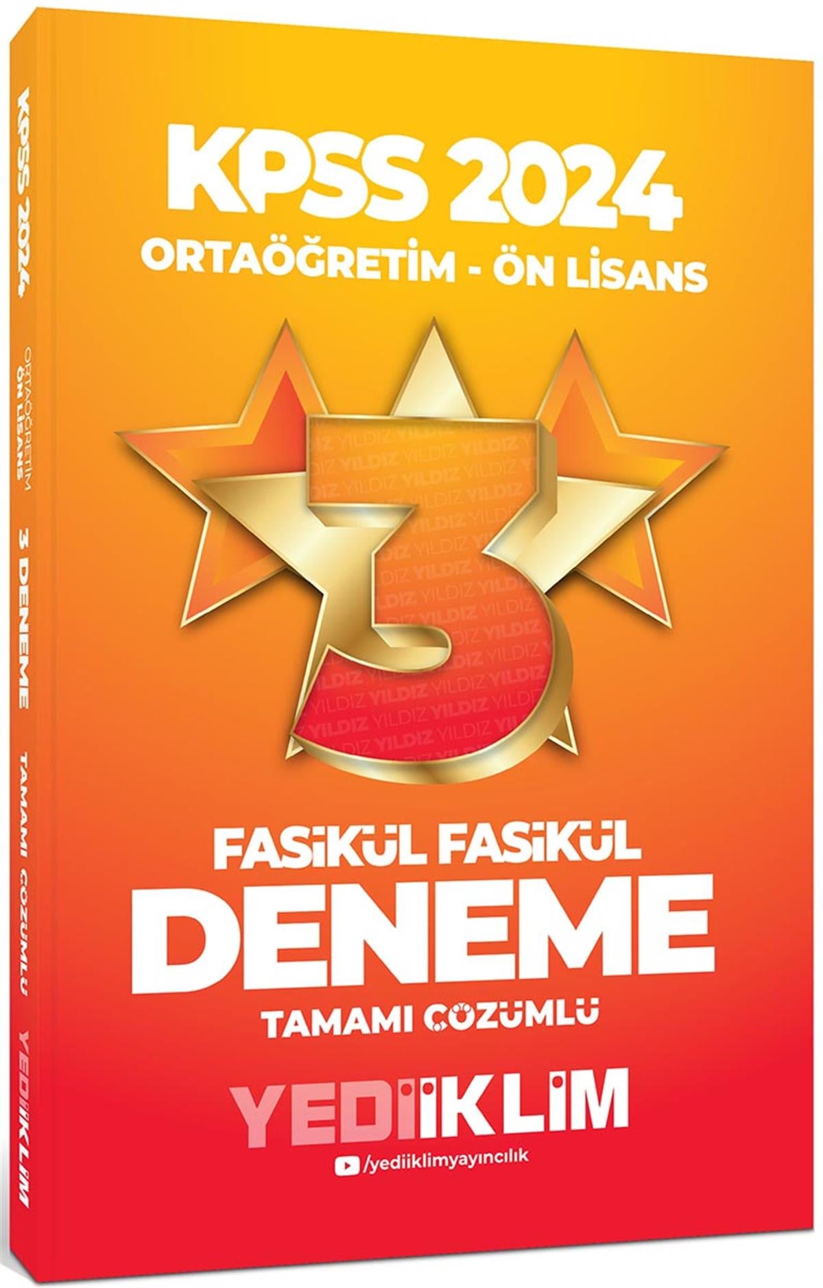 Yediiklim Yayınları 2024 KPSS Ortaöğretim Önlisans Fasikül Fasikül Tamamı Çözümlü 3 Deneme