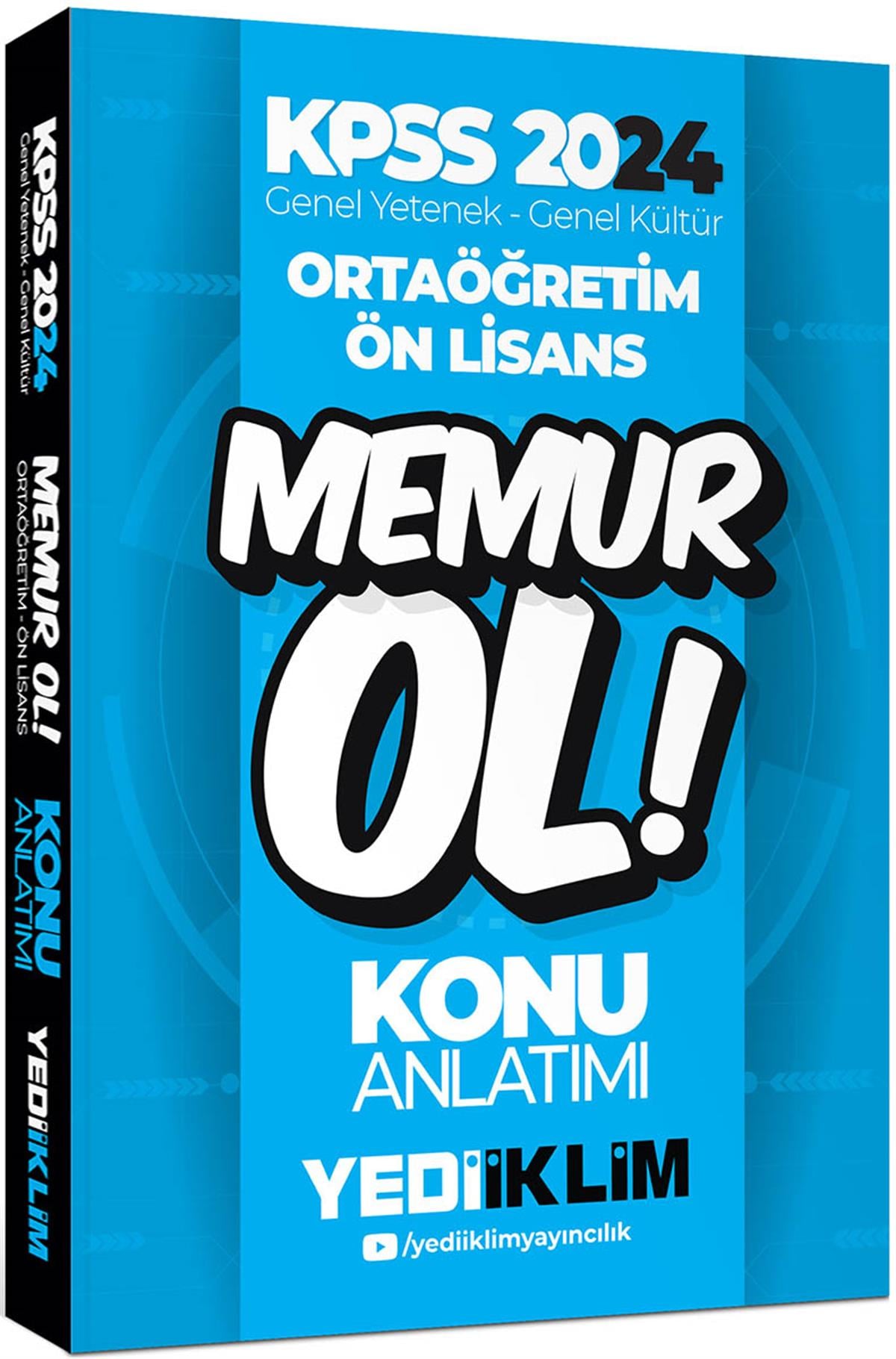 Yediiklim Yayınları 2024 KPSS Ortaöğretim Önlisans Memur Ol Konu Anlatımı 5 Ders Tek Kitap