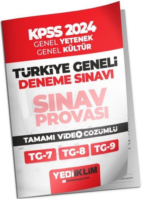 Yediiklim Yayınları 2024 KPSS Türkiye Geneli Lisans GYGK 7-8-9 Deneme Sınavları Tamamı Video Çözümlü