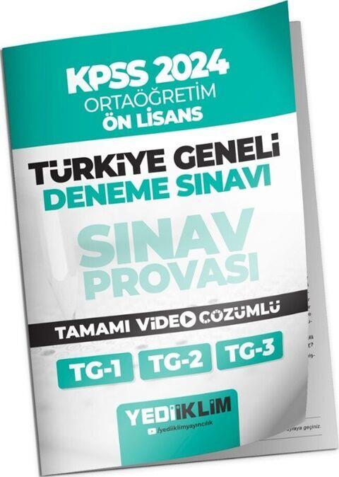 Yediiklim Yayınları 2024 KPSS Türkiye Geneli Ortaöğretim Önlisans ( 1-2-3 ) Deneme Sınavları Tamamı Video Çözümlü