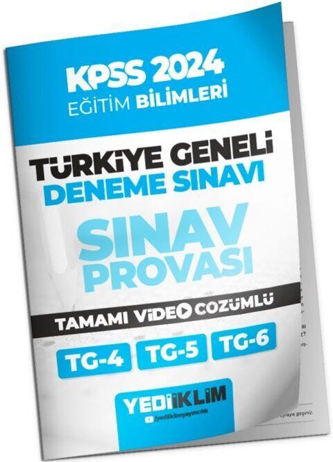 Yediiklim Yayınları 2024 KPSS Türkiye Geneli Eğitim Bilimleri 4-5-6 Deneme Sınavları Tamamı Video Çözümlü