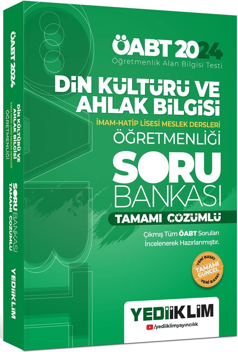 Yediiklim Yayınları 2024 ÖABT Din Kültürü ve Ahlak Bilgisi Öğretmenliği Tamamı Çözümlü Soru Bankası