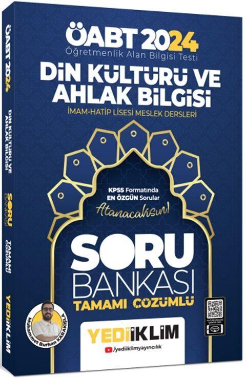Yediiklim Yayınları 2024 ÖABT Din Kültürü ve Ahlak Bİlgisi Öğretmenliği Tamamı Çözümlü Soru Bankası