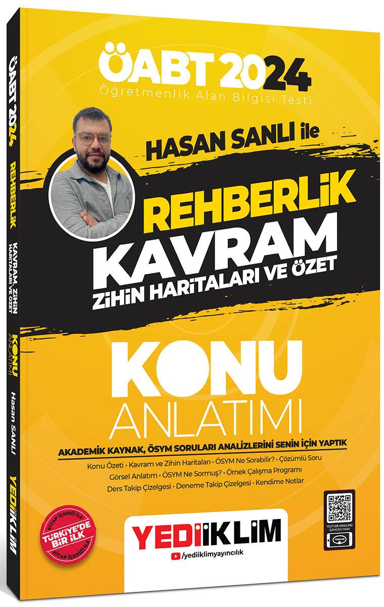 Yediiklim Yayınları 2024 ÖABT Hasan Sanlı İle Rehberlik Kavram Zihin Haritaları Ve Özet Konu Anlatımı