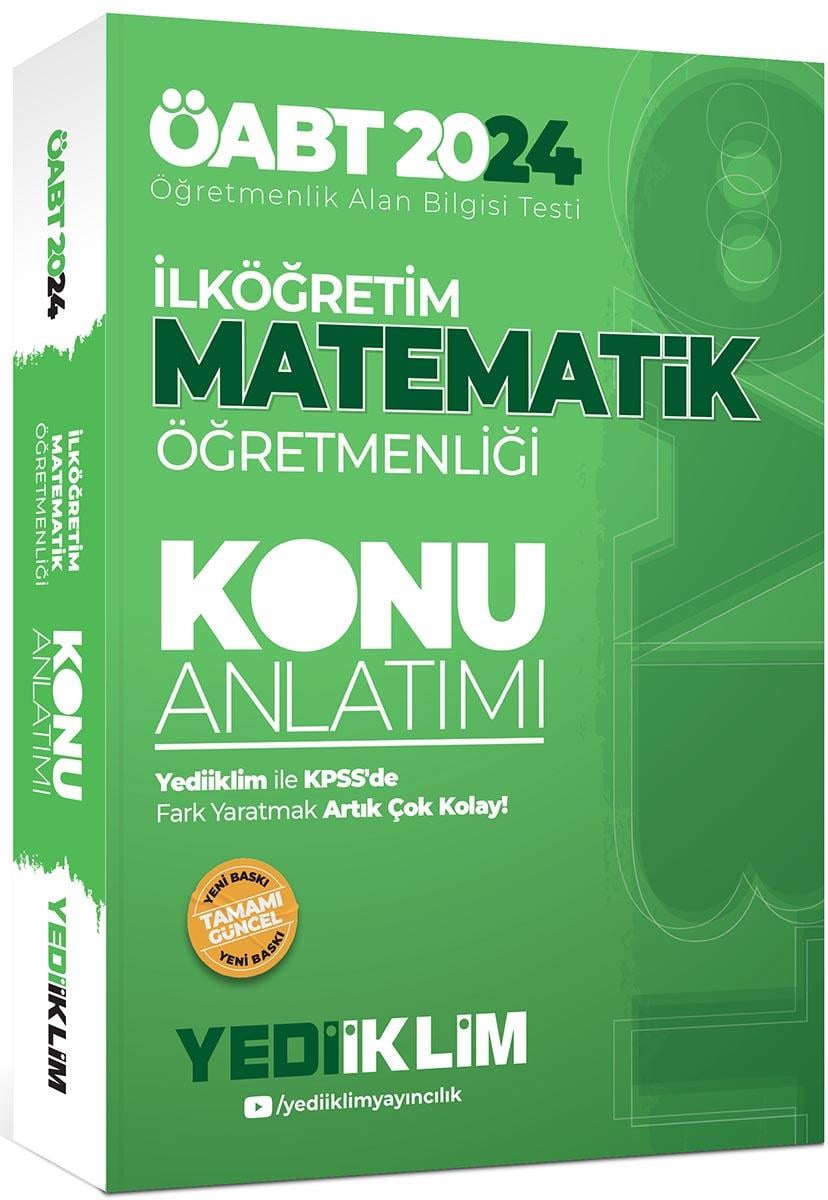 Yediiklim Yayınları 2024 ÖABT İlköğretim Matematik Öğretmenliği Konu Anlatımı