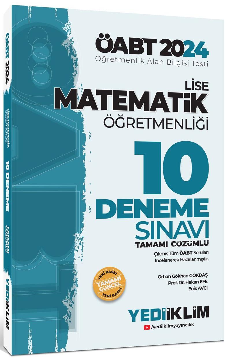 Yediiklim Yayınları 2024 ÖABT Lise Matematik Öğretmenliği Tamamı Çözümlü 10 Deneme Sınavı