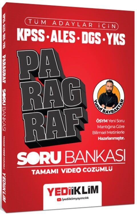 Yediiklim Yayınları 2024 Tüm Adaylar İçin KPSS ALES DGS YKS Tamamı Video Çözümlü Paragraf Soru Bankası