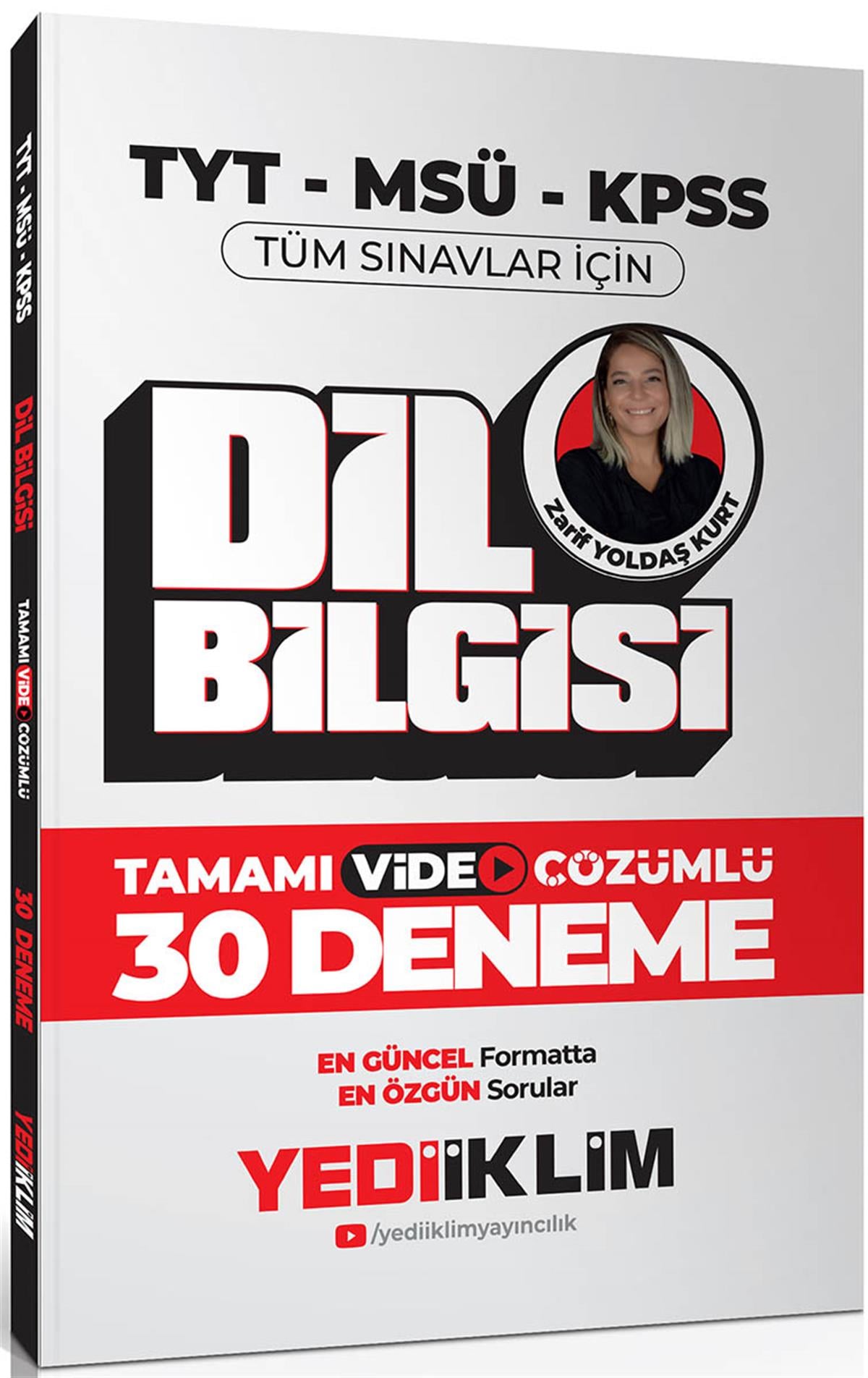 Yediiklim Yayınları 2024 Tyt-Msü-Kpss Dil Bilgisi Tamamı Video Çözümlü 30 Deneme