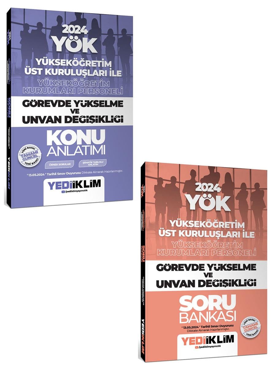 Yediiklim Yayınları 2024 YÖK Görevde Yükselme ve Unvan Değişikliği Konu Anlatımı ve Soru Bankası Seti