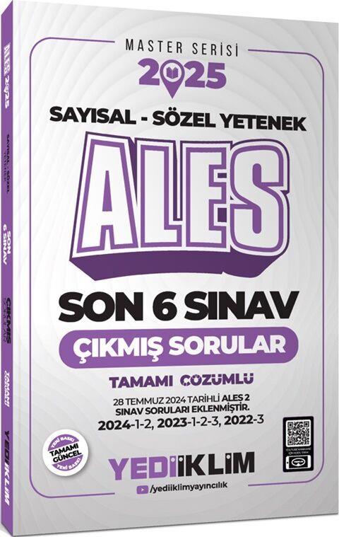 Yediiklim Yayınları 2025 ALES Sayısal Sözel Yetenek Tamamı Çözümlü Son 6 Sınav Çıkmış Sorular