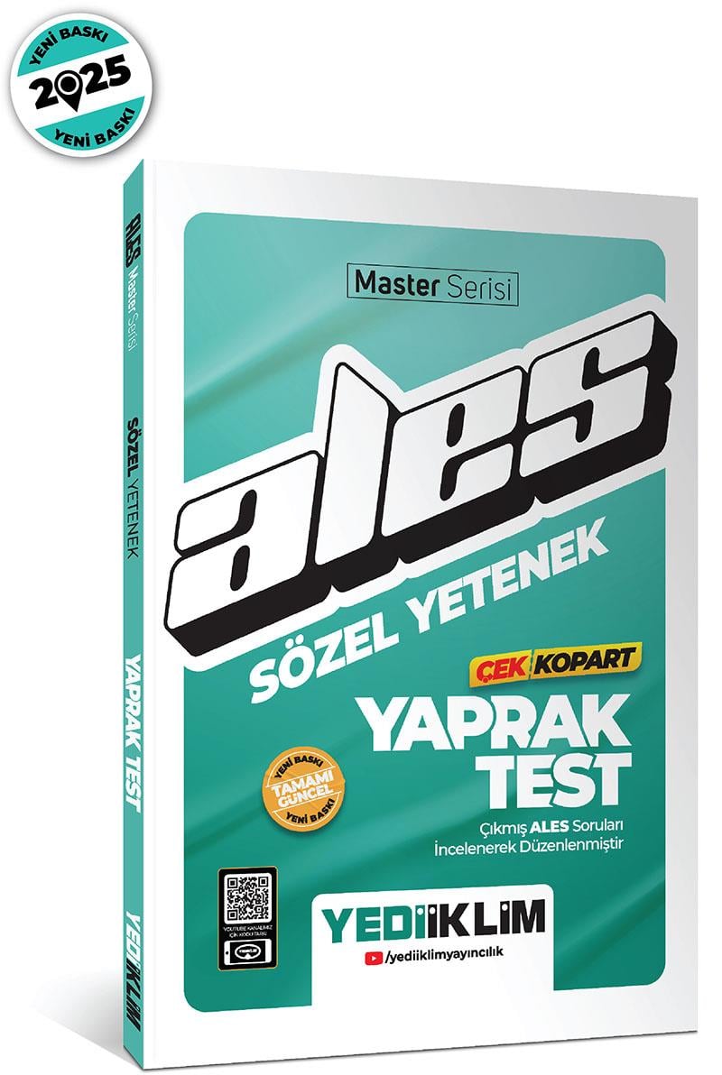 Yediiklim Yayınları 2025 Ales Sözel Yetenek Çek Kopart Yaprak Test