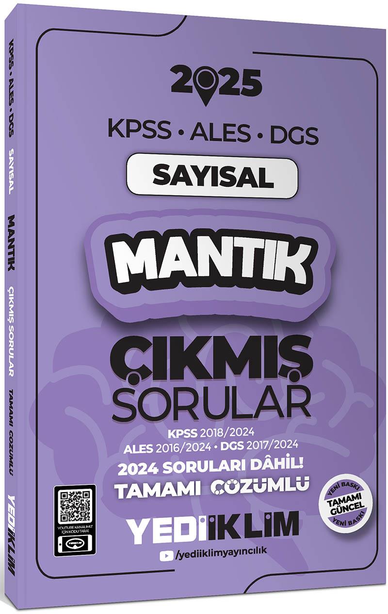 Yediiklim Yayınları 2025 KPSS ALES DGS Sayısal Mantık Çıkmış Sorular ve Çözümleri