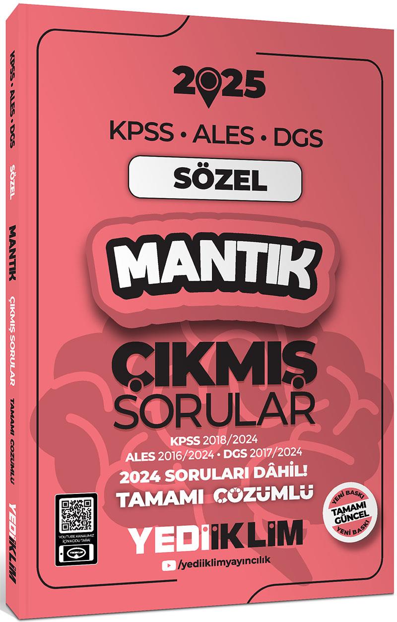 Yediiklim Yayınları 2025 KPSS ALES DGS Sözel Mantık Çıkmış Sorular ve Çözümleri